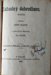 kniha Záhadný dobrodinec román, Politika 1922