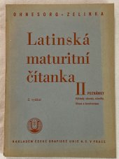 kniha Latinská maturitní čítanka. Díl druhý, - Poznámky., Česká grafická Unie 1948