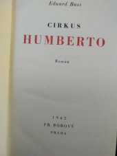 kniha Cirkus Humberto román, Fr. Borový 1942