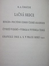 kniha Lačná srdce román, Česká grafická Unie 1941