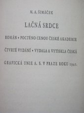kniha Lačná srdce román, Česká grafická Unie 1941
