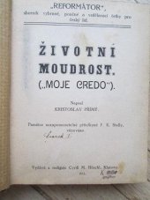 kniha Životní moudrost [Moje credo], Höschl 1914
