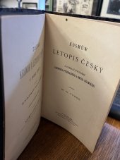 kniha Kosmův Letopis český s pokračovánímKanowníka wyšehradského a mnicha sázawského, Nadání Františka Palackého 1882