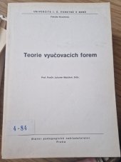 kniha Teorie vyučovacích forem určeno pro posl. fak. filozof. a přírodovědecké, SPN 1984