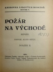 kniha Požár na východě Svazek II Román., Český tiskový spolek 1931