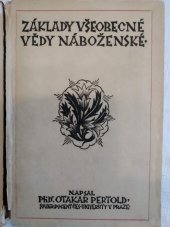 kniha Základy všeobecné vědy náboženské, Šnajdr 1920