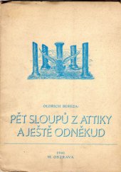 kniha Pět sloupů z Attiky a ještě odněkud, Edice Moravská lyrika 1941