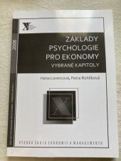 kniha Základy psychologie pro ekonomy vybrané kapitoly, Vysoká škola ekonomie a managementu 2008