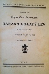 kniha Tarzan a zlatý lev, Ladislav Šotek 1926