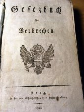 kniha Trestní zákoník Františka II. tisk z roku 1804 (v němčině), Schönfeldschen 1804