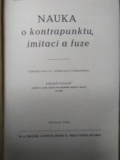 kniha Nauka o kontrapunktu, imitaci a fuze ..., Fr. A. Urbánek a synové 1945