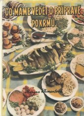 kniha Co máme vědět o přípravě pokrmů Technologie přípravy jídel, Práce 1956