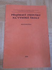 kniha Přijímací zkoušky na vysoké školy matematika, SPN 1988