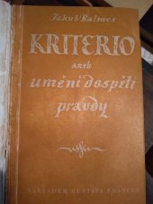 kniha Kriterio aneb umění jak dospěti pravdy, Gustav Francl 1947