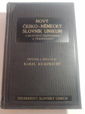 kniha Nový česko-německý slovník Unikum s mluvnicí, pravopisem, frazeologií a přehledem německé mluvnice, Alois Neubert 1936