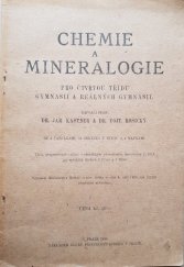 kniha Chemie a mineralogie  Pro 4. tř. gymnasií a reálných gymnasií, Přírodovědecký klub 1920