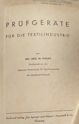 kniha Prüfgeräte für die TEXTILINDUSTRIE, Hausdorff & Co 1940