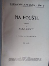 kniha Na poušti I[-IV] román., Zář 1908