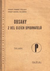 kniha Obsahy z děl cizích spisovatelů. I. díl, Praktické příručky studijní 1947