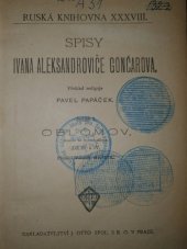 kniha Oblomov Díl III. a IV. román ve čtyřech dílech., J. Otto 1902