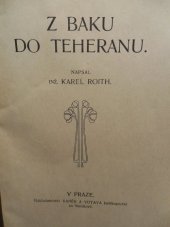 kniha Z Baku do Teheranu, Vaněk & Votava 1919