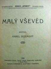 kniha Malý vševěd, Edice Spirit, Karel Sezemský 1928