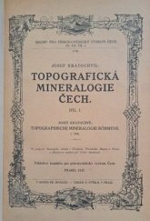 kniha Topografická mineralogie Čech = Topographische Mineralogie Böhmens, Komitét pro přírodovědecký výzkum Čech 1937