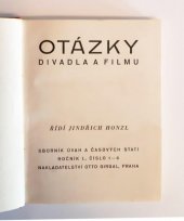 kniha Otázky divadla a filmu  I. ročník 1946, Otto Girgal 1946