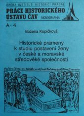 kniha Historické prameny k studiu postavení ženy v české a moravské středověké společnosti (interdisciplinární pojetí studia), Historický ústav Akademie věd ČR 1992