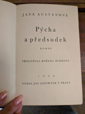 kniha Pýcha a předsudek, Jan Laichter 1949