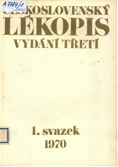 kniha Československý lékopis Sv. 1. (ČsL 3) = Pharmacopoea Bohemoslovenica (PhBs III), Avicenum 1970