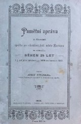 kniha Pamětní zpráva o činnosti spolku pro okrášlení král. města Berouna a okolí během 25 let, t.j. od jeho založení v r. 1876 do konce roku 1901, s.n. 1902