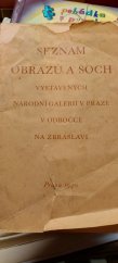 kniha Seznam obrazů a soch vystavených Národní galerií v Praze v odbočce na Zbraslavi, Národní galerie  1940