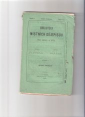 kniha Okres Votický nástin statisticko-historický, Fr. A. Urbánek 1873