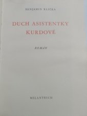 kniha Duch asistentky Kurdové román, Melantrich 1940