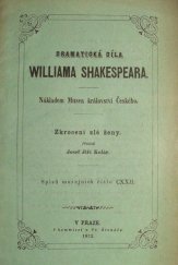 kniha Zkrocení zlé ženy, Nákladem Musea království českého 1872