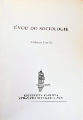 kniha Úvod do sociologie, Karolinum  1995