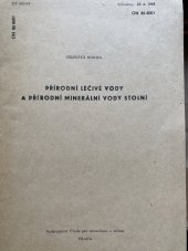 kniha Přírodní léčivé vody a přírodní minerální vody stolní, Úřad pro normalizaci a měření 1968