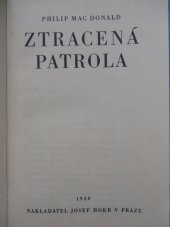 kniha Ztracená patrola, Josef Hokr 1930