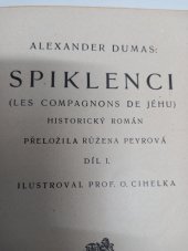 kniha Spiklenci I. historický román, Jos. R. Vilímek 1926