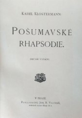 kniha Pošumavské rhapsodie [Povídky], Jos. R. Vilímek 1940