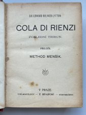 kniha Cola di Rienzi poslední tribun, E. Beaufort 1908