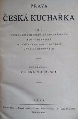kniha Pravá česká kuchařka Tisíc vyzkoušených předpisů kuchařských, Ločák 1924