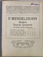 kniha Sämtliche Streich-Quartette für 2 Violinen, Viola und Violoncell Violino II, Breitkopf und Härtel 1900
