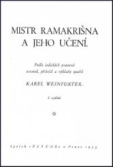 kniha Mistr Ramakrišna a jeho učení. Díl I, Spolek Psyche 1933