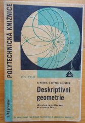 kniha Deskriptivní geometrie Příručka pro přípravu na vys. školu, SNTL 1966
