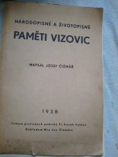 kniha Národopisné a životopisné paměti Vizovic, s.n. 1938