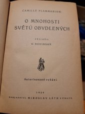 kniha O mnohosti světů obydlených, Miroslav Láth 1924