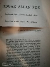 kniha Odcizený dopis Zlatý chrobák ; Von Kempelen a jeho objev ; Mystifikace, Neumannová 1918