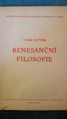 kniha Renesanční filosofie, ÚV KSČ 1957